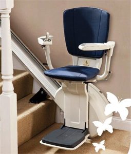 silla salvaescalera Homeglide negra y blanca